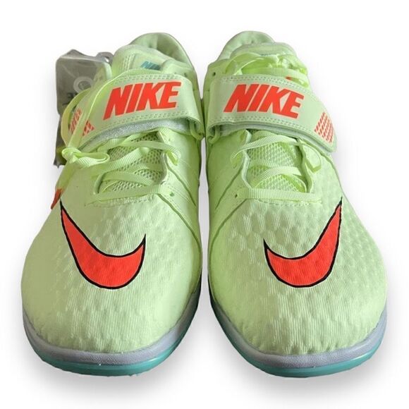 Nike High Jump Elite Spikes Barely Volt/Bright Orange 806561-700 Mens size 9 New - Picture 3 of 7